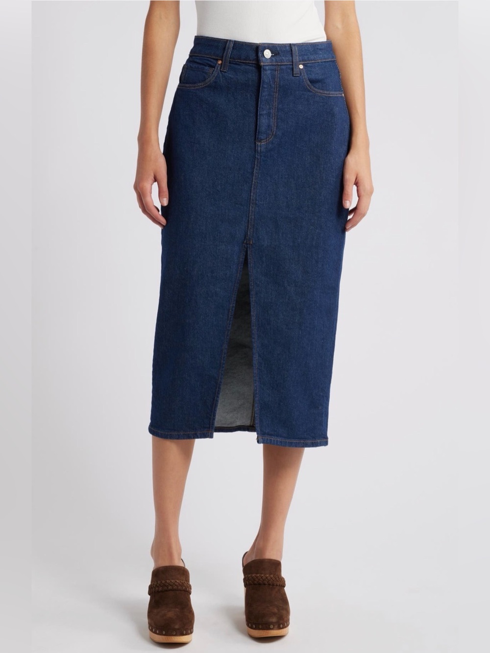 Paige Denim Angela Midi Skirt - Size 32 (NWT)